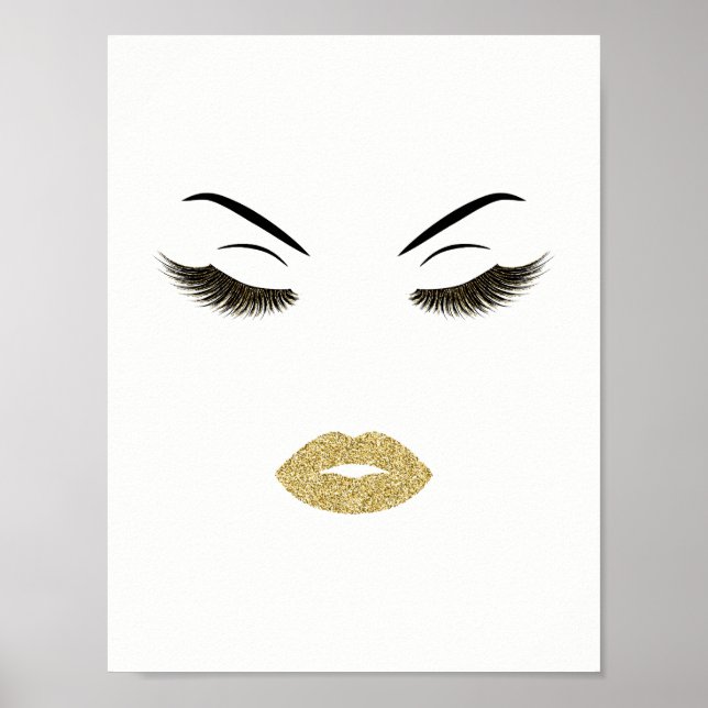 Poster Maquillage avec effet parties scintillant (Devant)