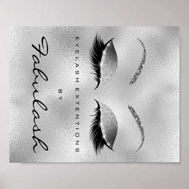 Poster Maquillage Beauté Nom du salon Parties scintillant (Devant)