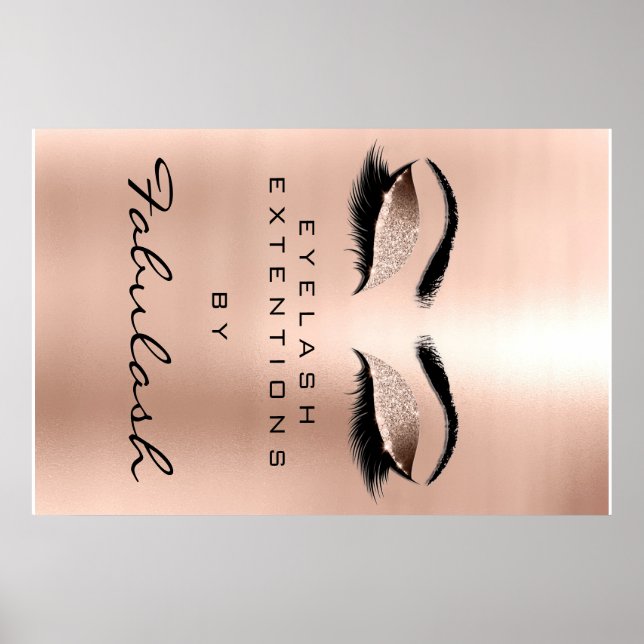 Poster Maquillage Beauté Salon épilation or glam teint ro (Devant)