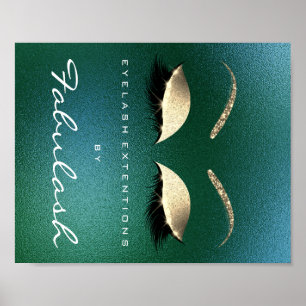 Poster Maquillage Beauté Salon Nom Gold Lashes Tropical
