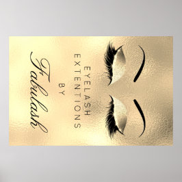 Poster Maquillage Beauté Salon Nom Gold Luxury Eyebrows