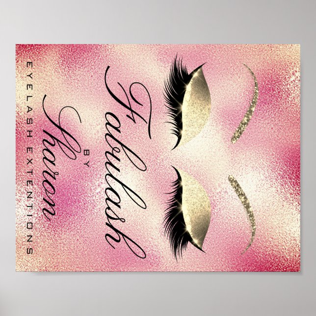 Poster Maquillage Beauté Salon Nom Gold Parties scintilla (Devant)