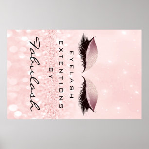 Poster Maquillage Beauté Salon Nom Rose Gold Rose Eyebrow