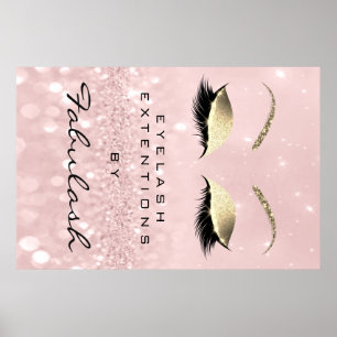 Poster Maquillage Beauté Salon Nom Rose Gold Rose Eyebrow