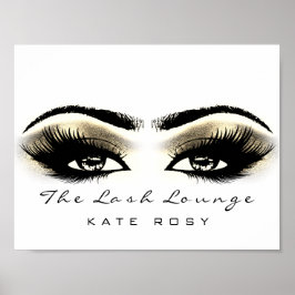 Poster Maquillage blanc Beauty Studio Lashes Salon Gold