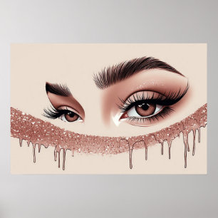 Poster 💎 Maquillage Dégoulinant Pailleté Yeux Pour Décor