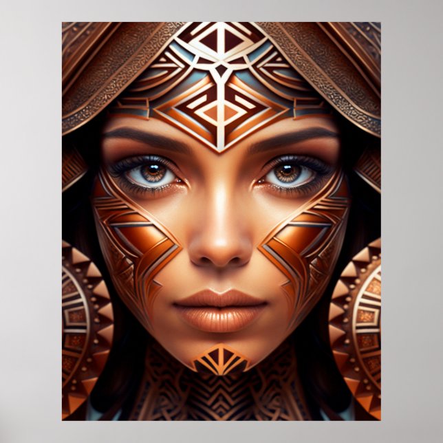 Poster Maquillage facial Abstrait aromatisé maya (Devant)