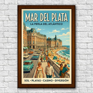 Poster Mar del Plata, Argentine années 1960 Voyage