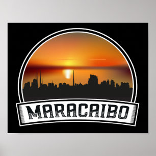 Poster Maracaibo Venezuela Skyline Coucher de soleil Voya