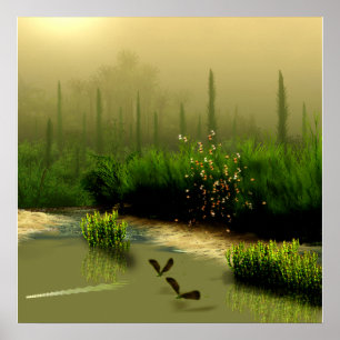 Poster marais brumeux