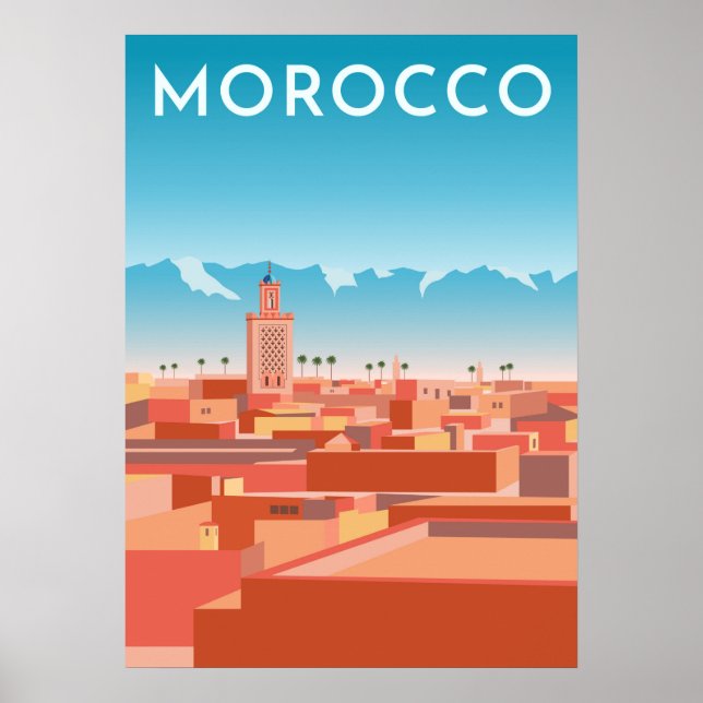 Poster Marakesh Travel moderne (Devant)