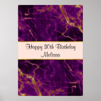 Marbre Abstrait moderne violet et or Anniversaire