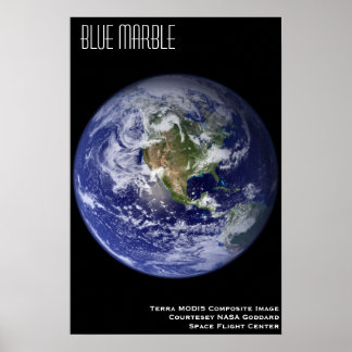 Poster Marbre bleu
