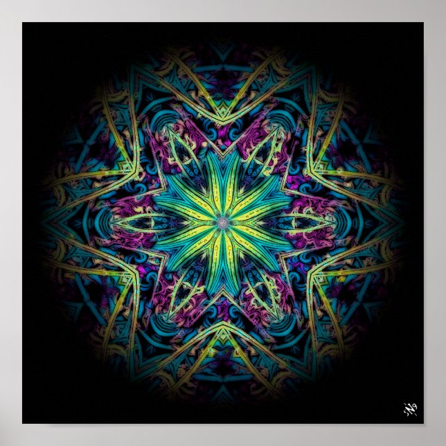 Poster Marbre de fleurs (série de marbre) (Devant)