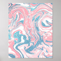 Marbre de Parties scintillant bleu rose moderne