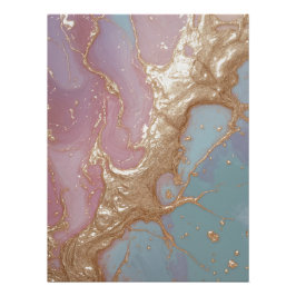 Poster Marbre d'or Pastel