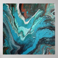 Marbre en cuivre turquoise Acrylique Art Abstrait