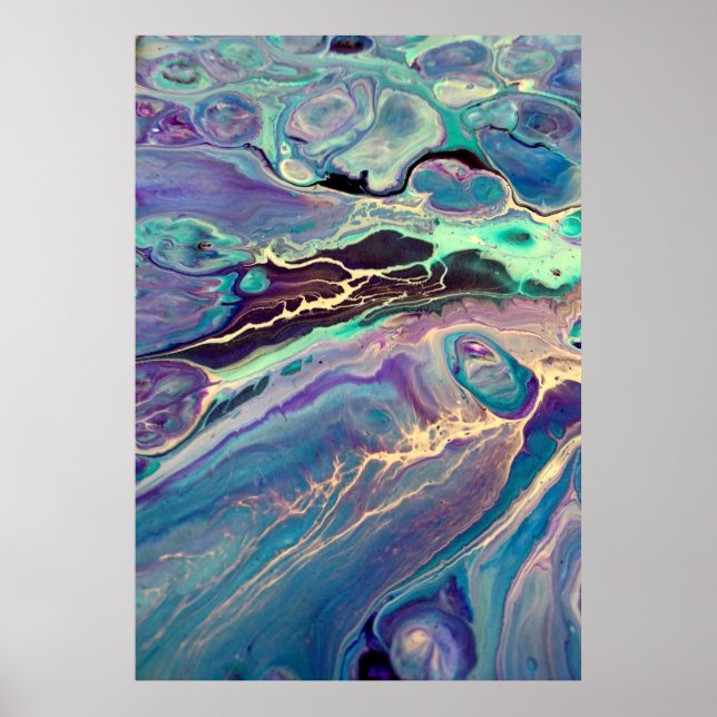 Poster Marbre Flexible Ultra Violet Acrylique Art Abstrai (Devant)