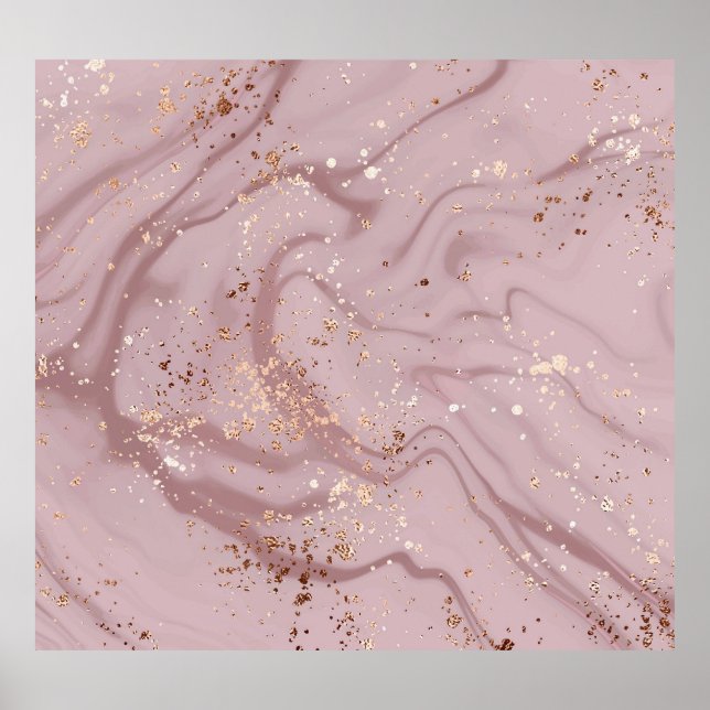 Poster Marbre liquide : Artistérie Rose d'or. (Devant)