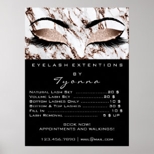 Poster Marbre Rose Gold Maquillage Artiste Yeux Lashes Pr