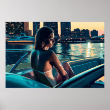 Marcela profitant d'un coucher de soleil à Miami s