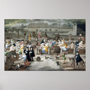 Poster Marché à la volaille sur le quai des Grands August