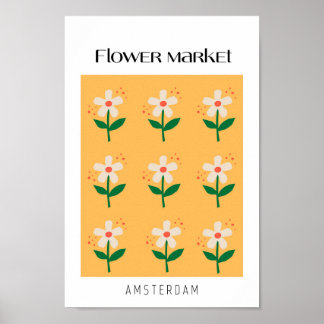 Poster Marché aux fleurs Amsterdam