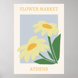 Poster Marché aux fleurs Athènes