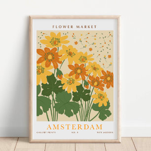 Poster Marché aux Fleurs Botanique d'Amsterdam