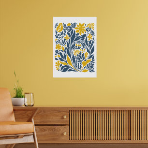 Poster Marché aux fleurs de Bohême Feuilles Abstraits m