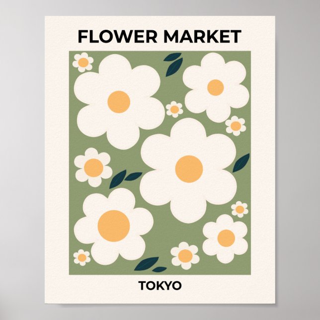 Poster Marché aux fleurs florales de Tokyo Fleurs Abstrai (Devant)
