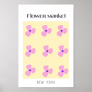 Poster Marché aux fleurs New York