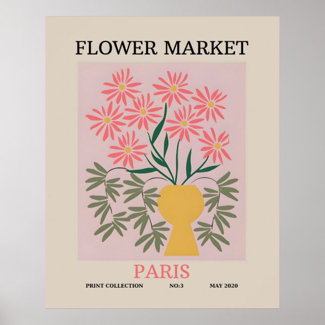 Poster Marché aux fleurs paris Art botanique plante (Devant)