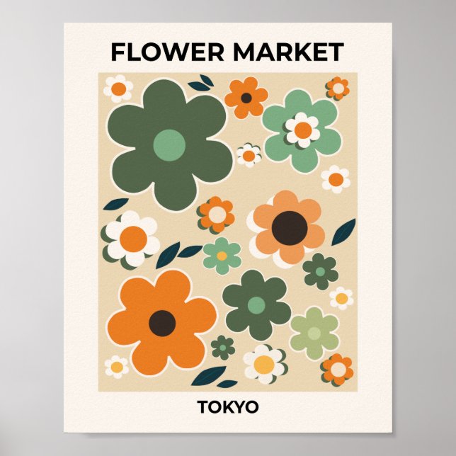 Poster Marché aux fleurs Tokyo Floral Art Retro Fleurs (Devant)