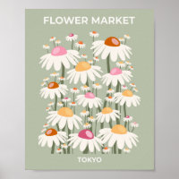 Marché aux Fleurs Tokyo Retro Daisies Sage Green