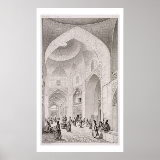 Poster Marché aux tissus, à Ispahan, de 'Voyage Pittoresq (Devant)