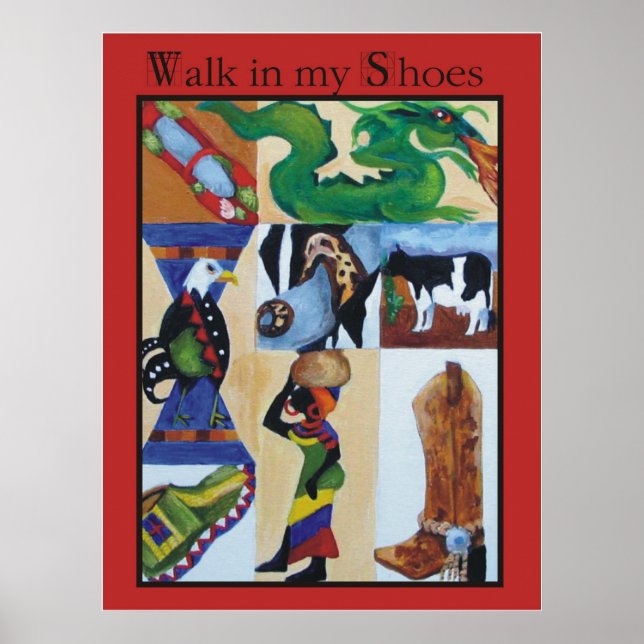 Poster marche dans mes chaussures (Devant)