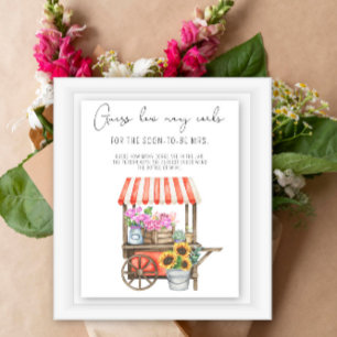 Poster Marché de fleurs Baby Shower Combien de bouchons