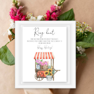 Poster Marché de fleurs chasse à l'anneau jeu de shower d