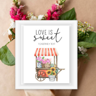 Poster Marché de fleurs - L'amour est doux, prenez une fr