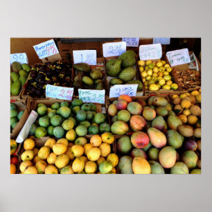 Poster Marché de fruit de Honolulu