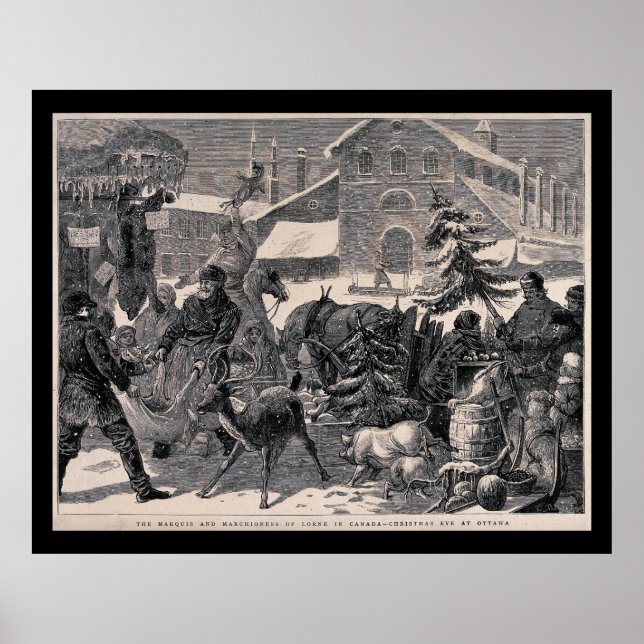 Poster Marché de la rue Christmas Eve Ottawa Canada Vinta (Devant)