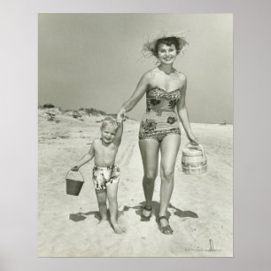 Poster Marche de mère et de fils