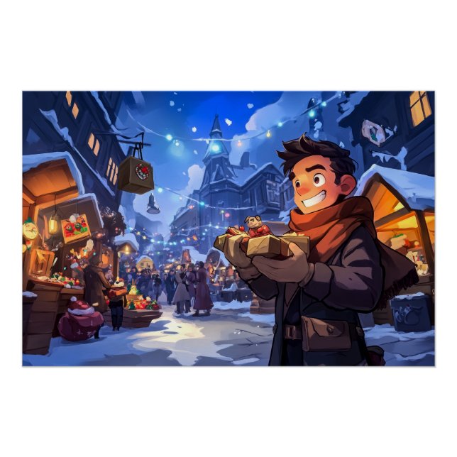 Poster Marché de Noël (Devant)