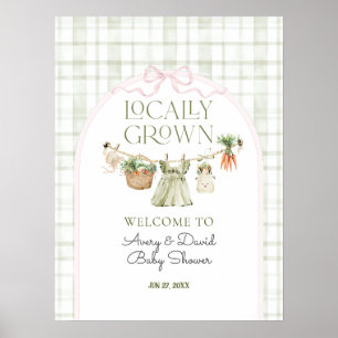 Poster Marché de producteurs locaux Baby Shower fille