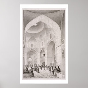 Poster Marché de tissu, à Isphahan, de 'voyage
