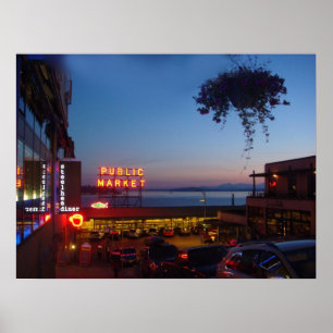 Poster Marché d'endroit de brochets - marché public de