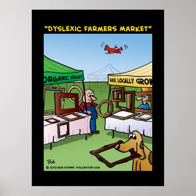 Poster "Marché des fermiers dyslexiques" (Devant)