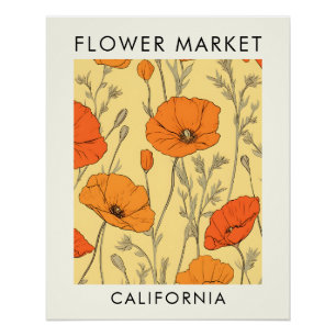 Poster Marché des fleurs de Californie