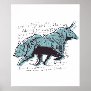 Poster Marché Des Ours Et Des Bulles D'Investisseurs